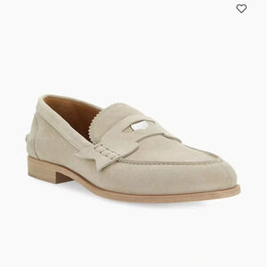 Christian Louboutin Beige Penny Flat Crosta Leather Loafers,Slip On, sz43